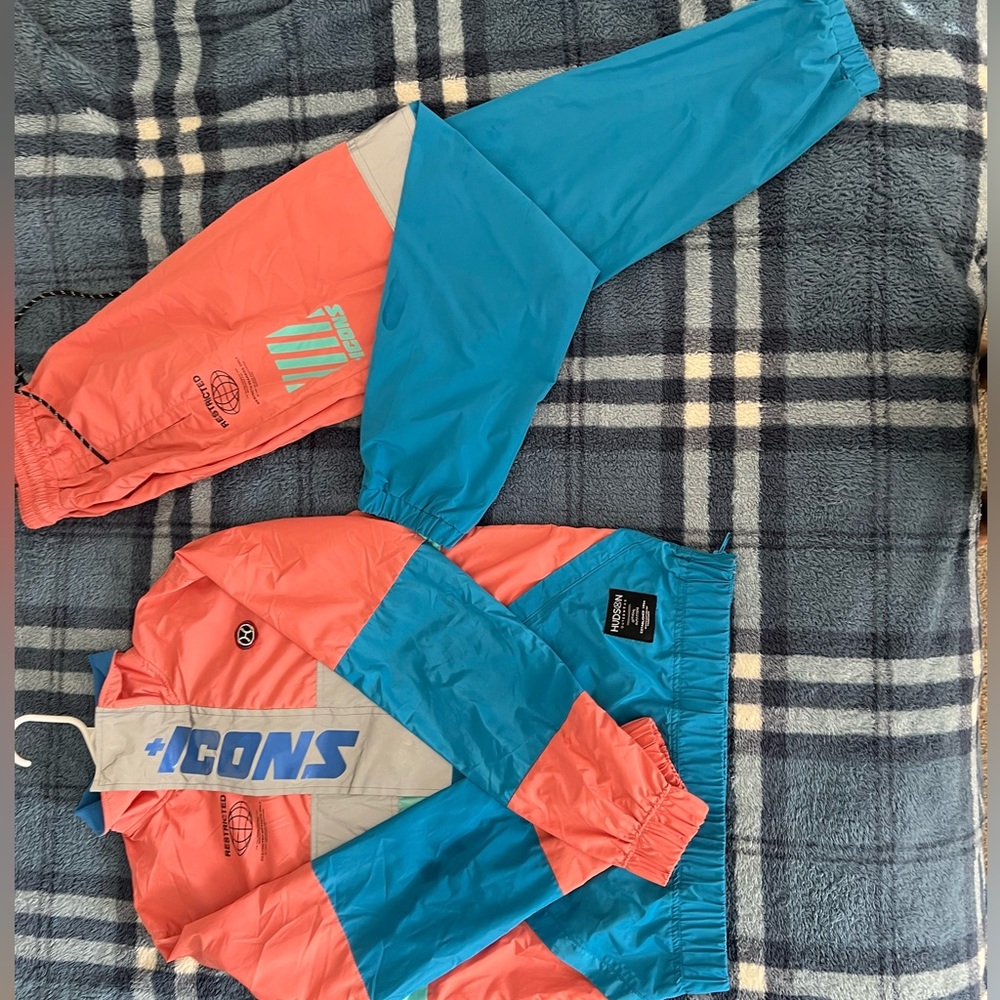 Hudson Outwear Jogger/Windbreaker Set Size Sm/Med Pink/Blue WORN ONCE